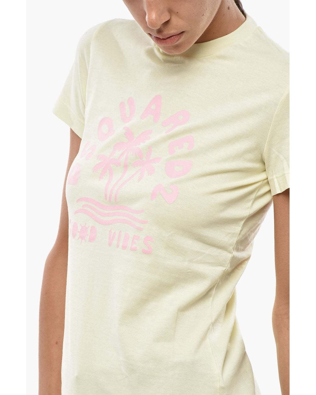 DSquared² White Logo-Print Crew-Neck T-Shirt