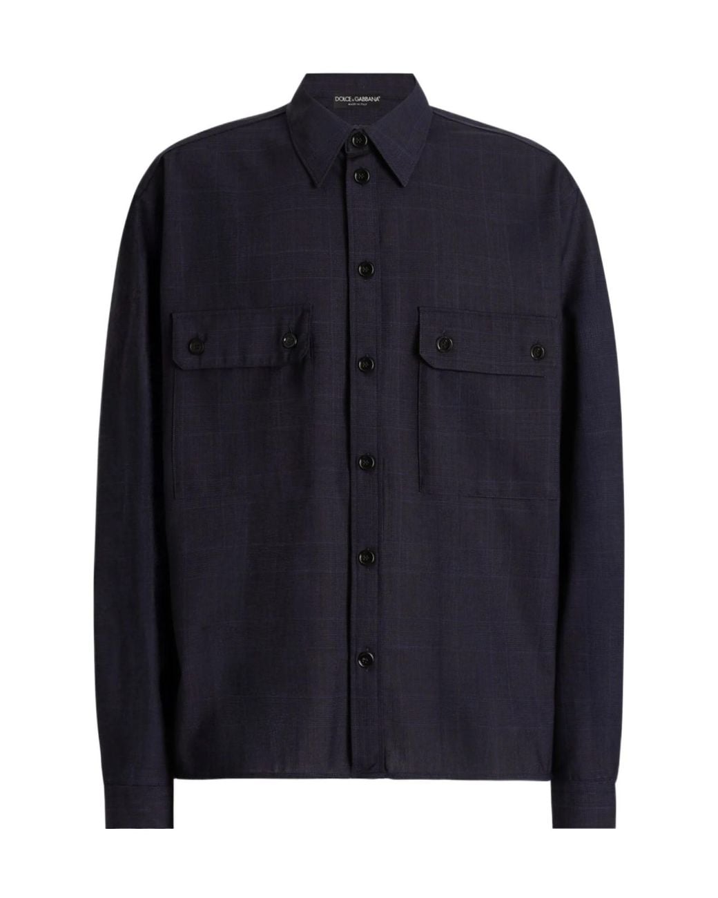 Dolce & Gabbana Blue Glen Plaid Shirt for men
