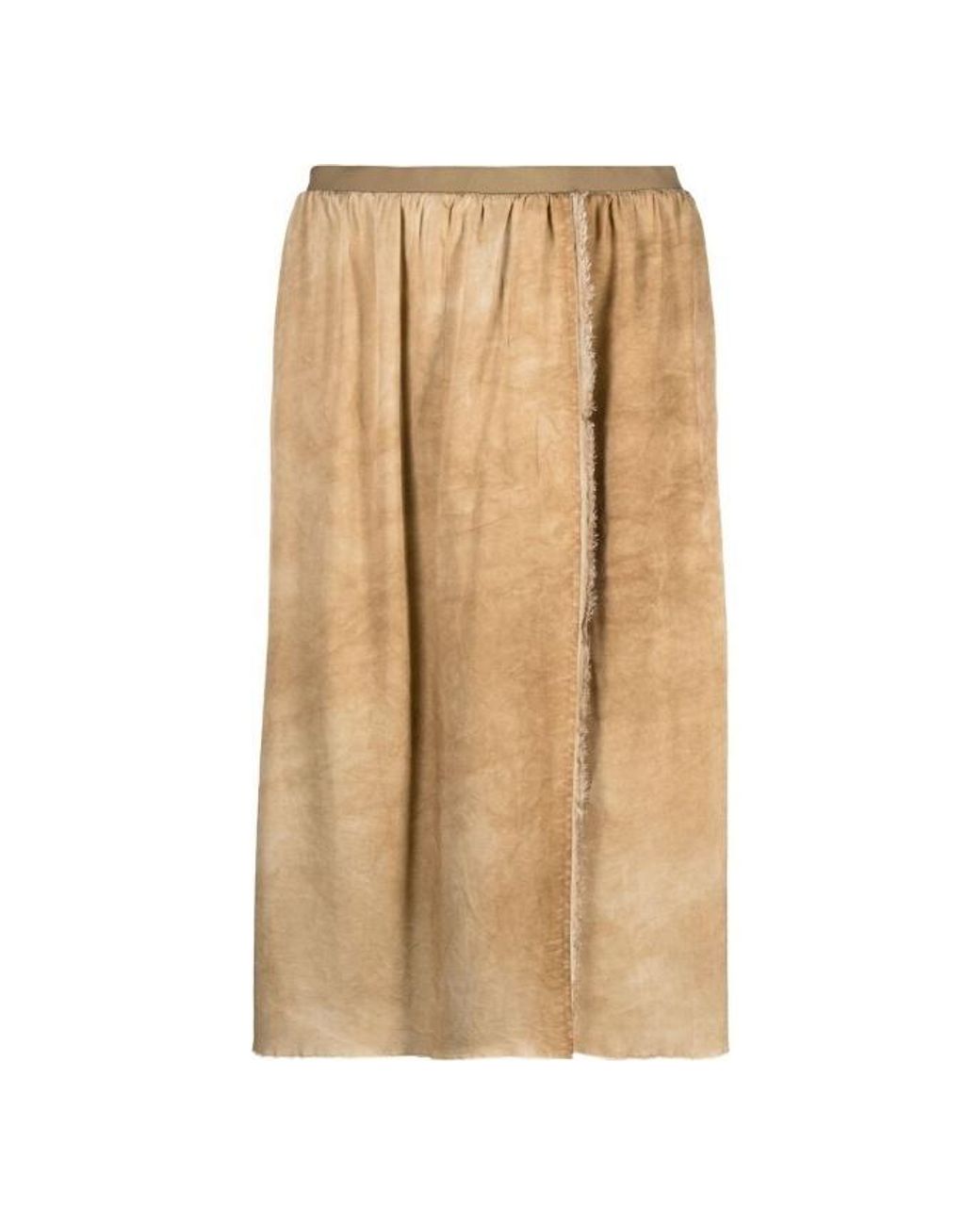 Uma Wang Natural Distressed Raw-Cut Maxi Skirt