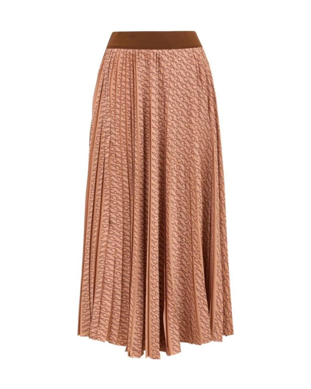 Herno Brown Pleated Midi Skirt