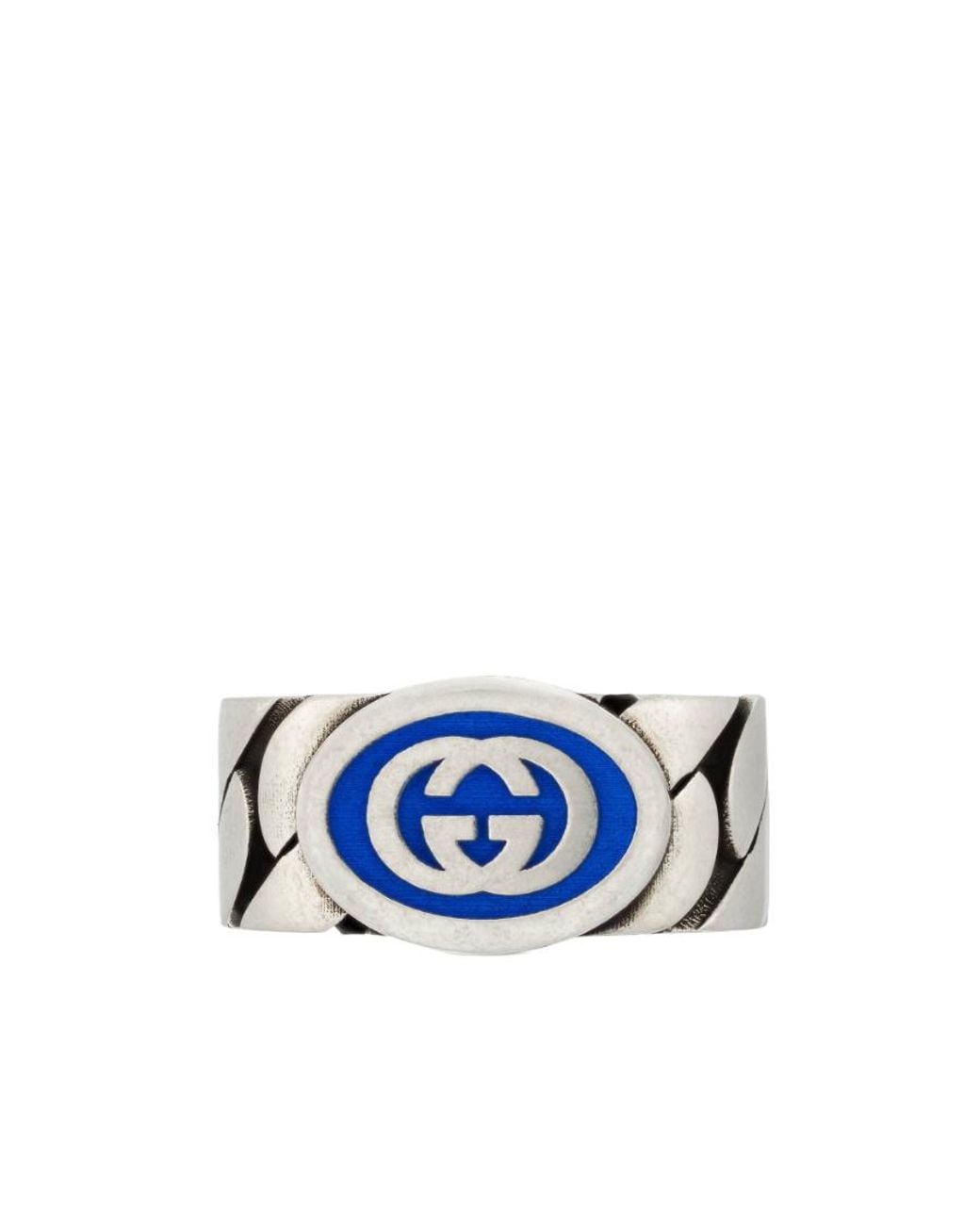 Gucci Blue Interlocking G Pull-On Style Ring