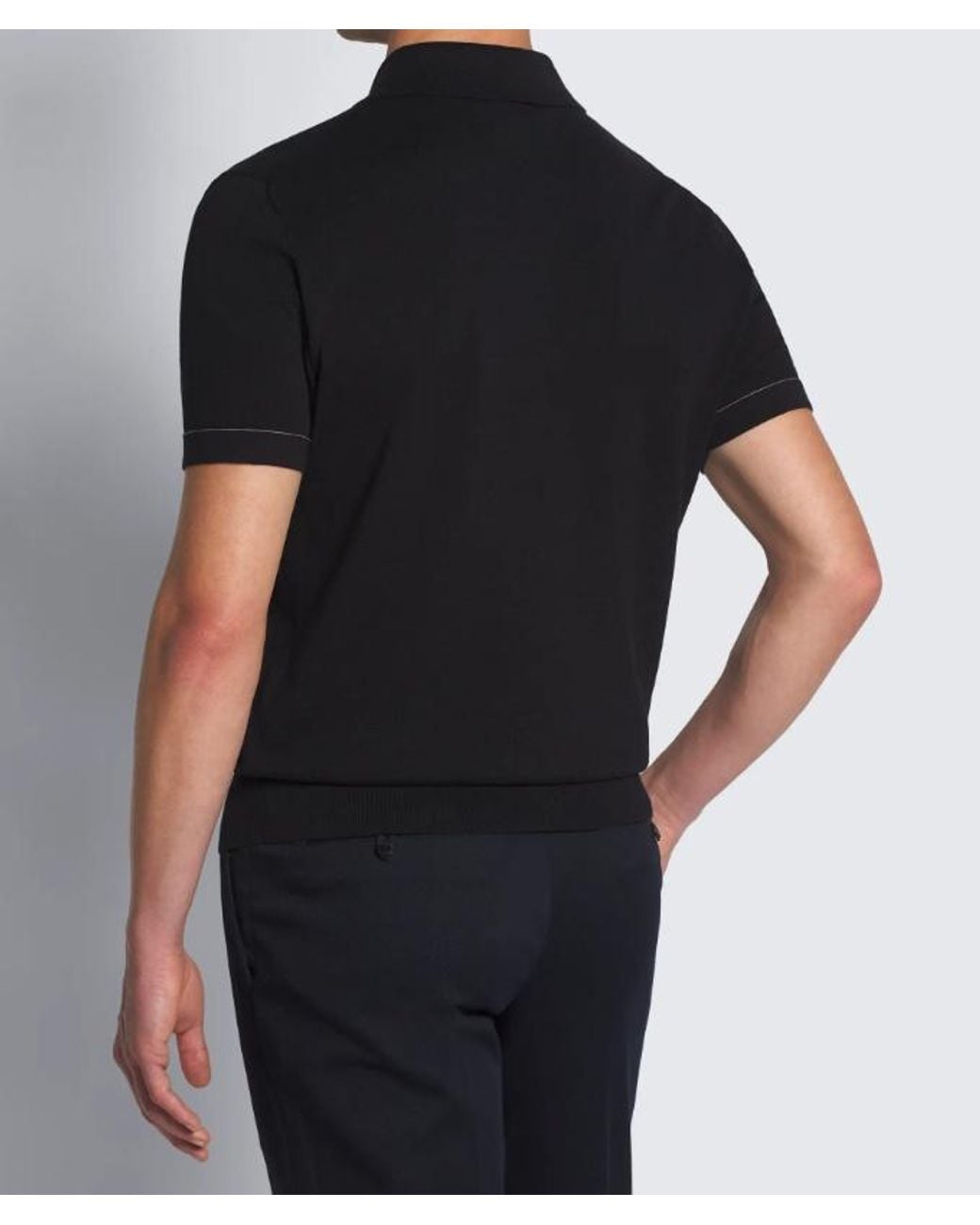 Brioni Black Sea Island Cotton Polo Shirt for men