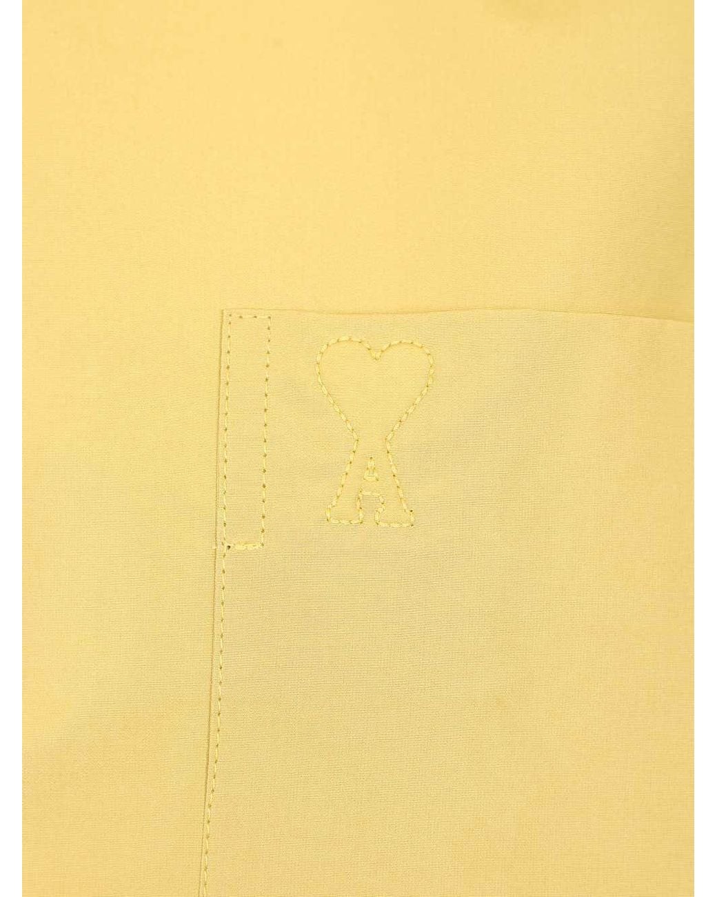 AMI Yellow Ami De Coeur Long Sleeved Boxy Shirt for men