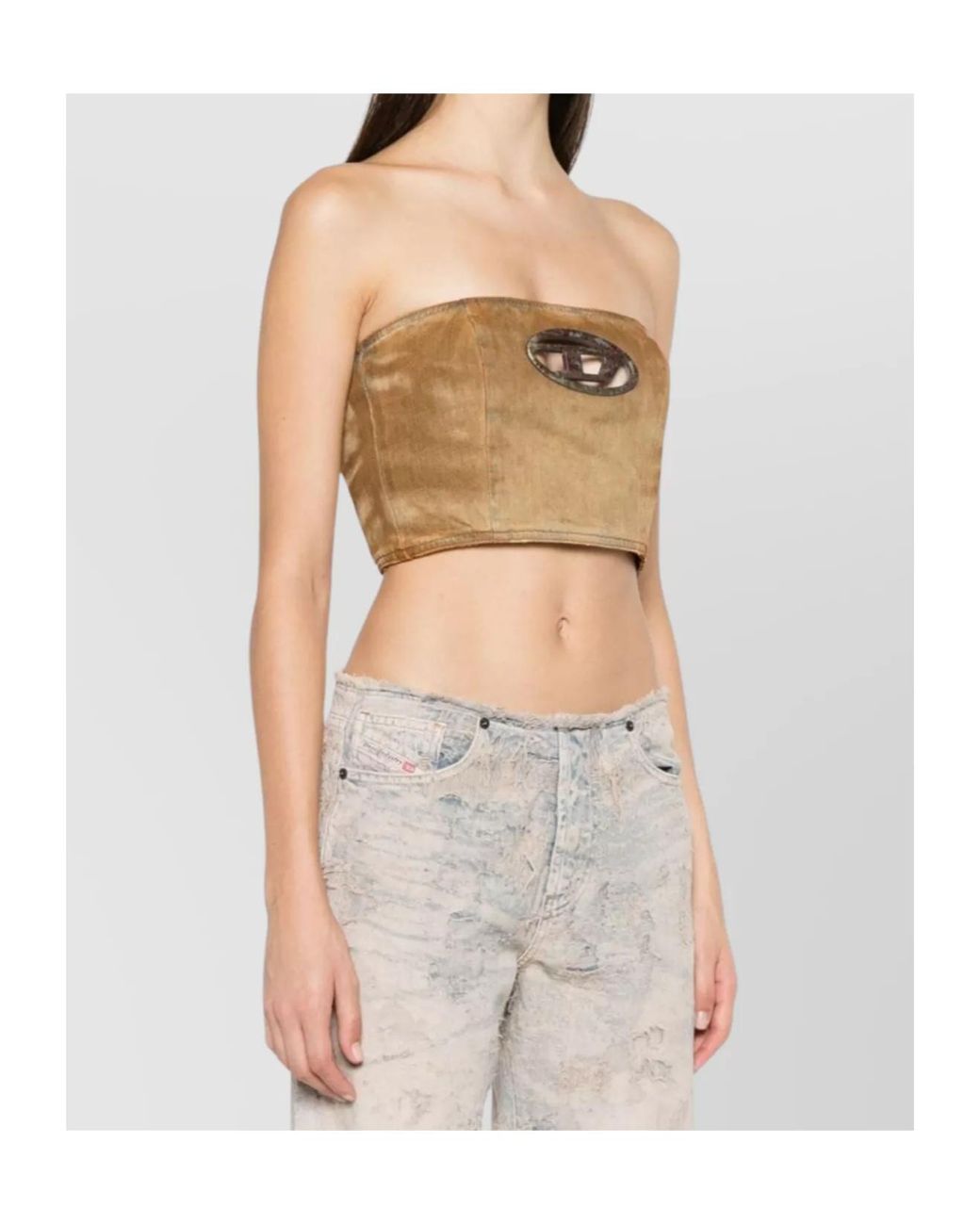 DIESEL Natural De-Villess-Fsf Strapless Cropped Top