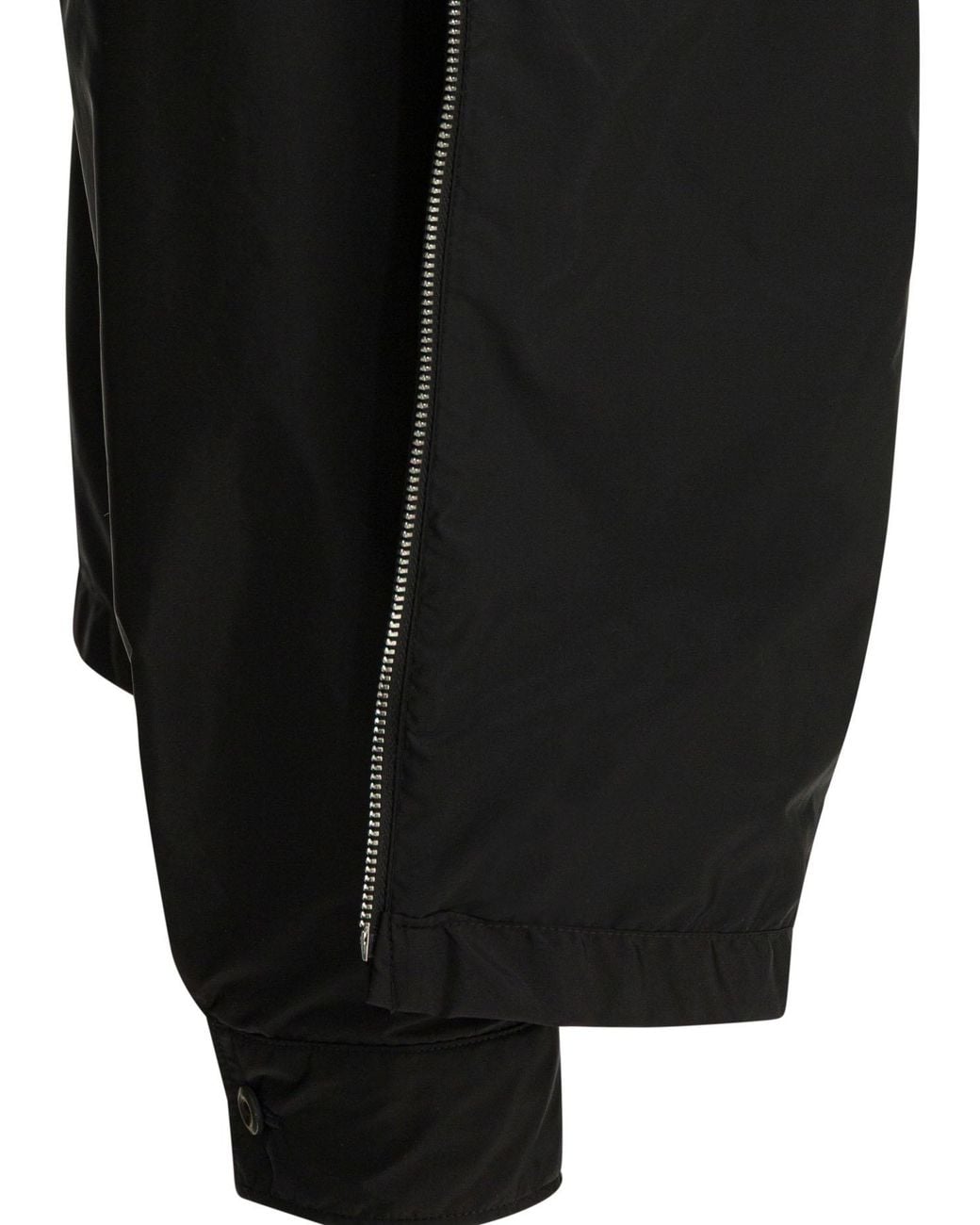 Prada Black Triangle-Logo Zipped Shirt for men