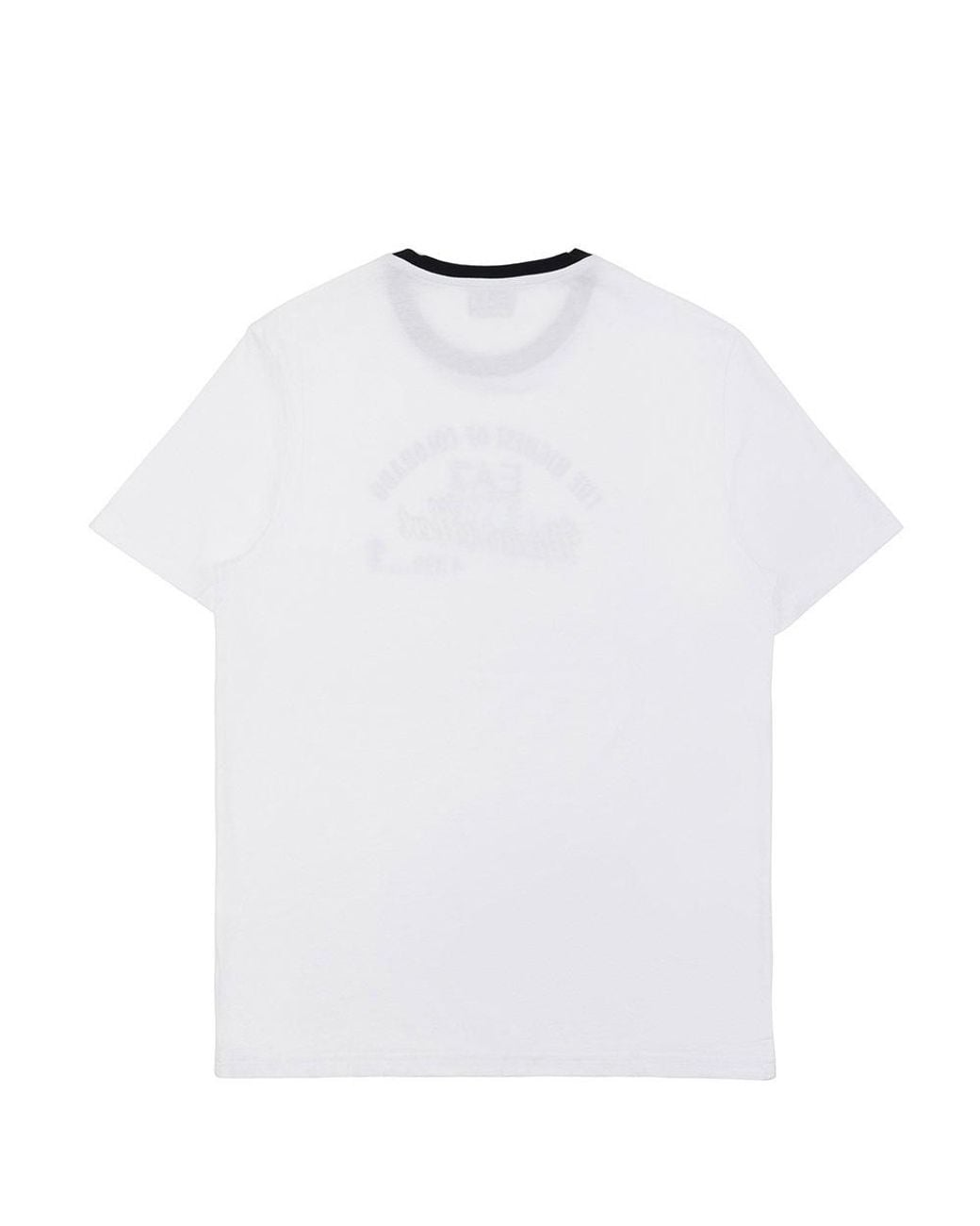 EA7 White Logo T-Shirt With Round Neck for men