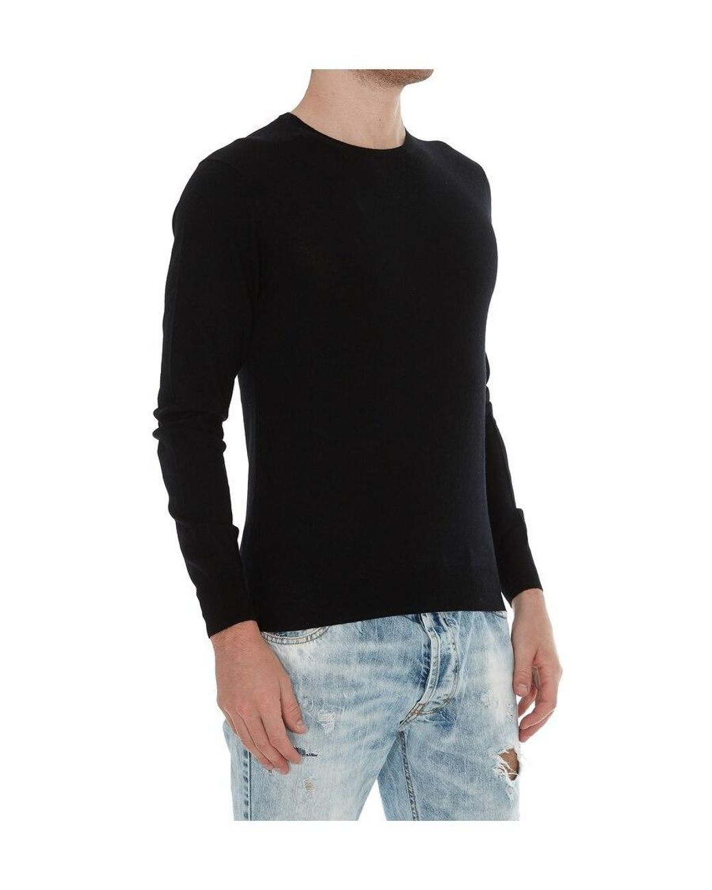 Hōsio Gray Long-Sleeved Crewneck Knitted Jumper for men