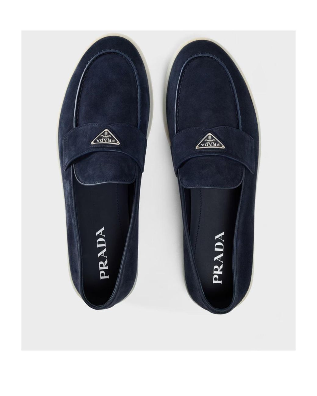 Prada Blue Logo Loafers for men