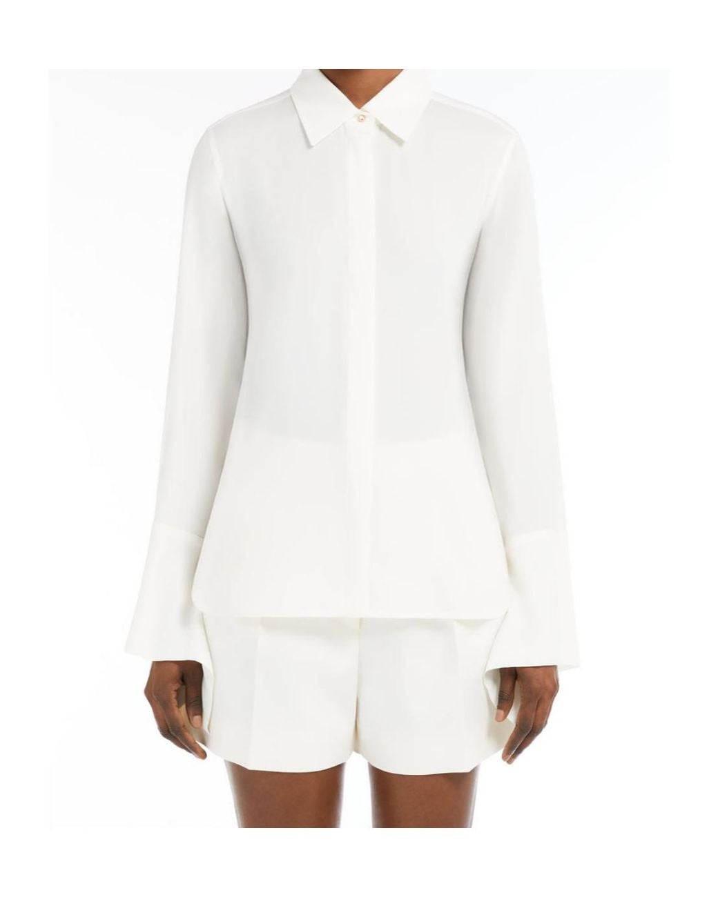 Max Mara White Grecia Long-Sleeved Shirt