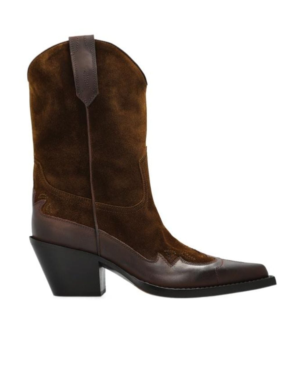 Paris Texas Brown Dakota 60 Western Ankle Boots