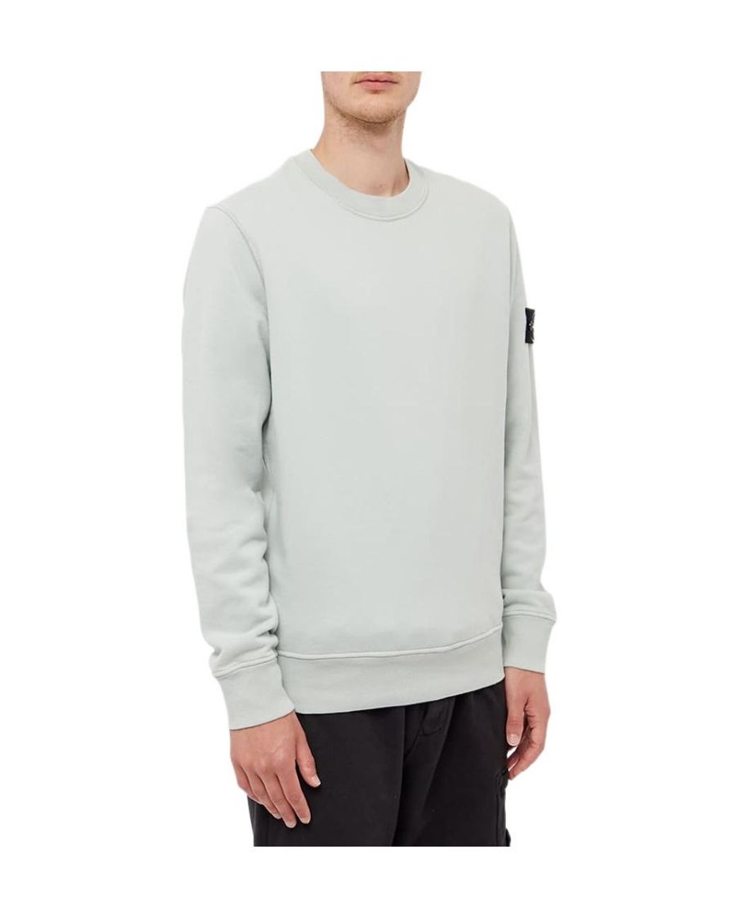 Stone Island White Compass-Patch Sweatshirt for men