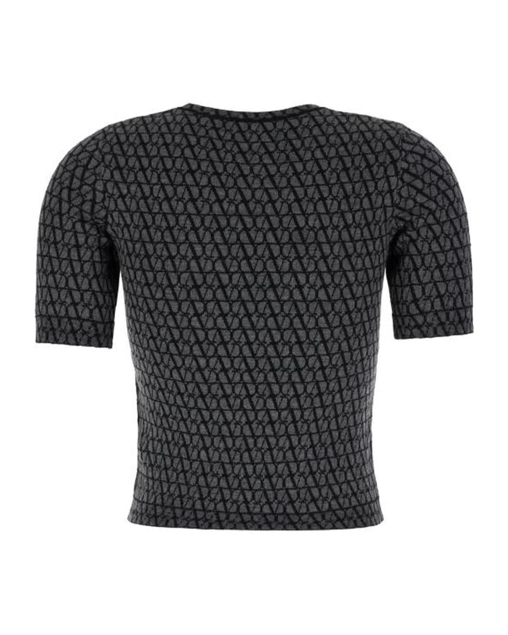Valentino Black Toile Iconographe Knitted Top