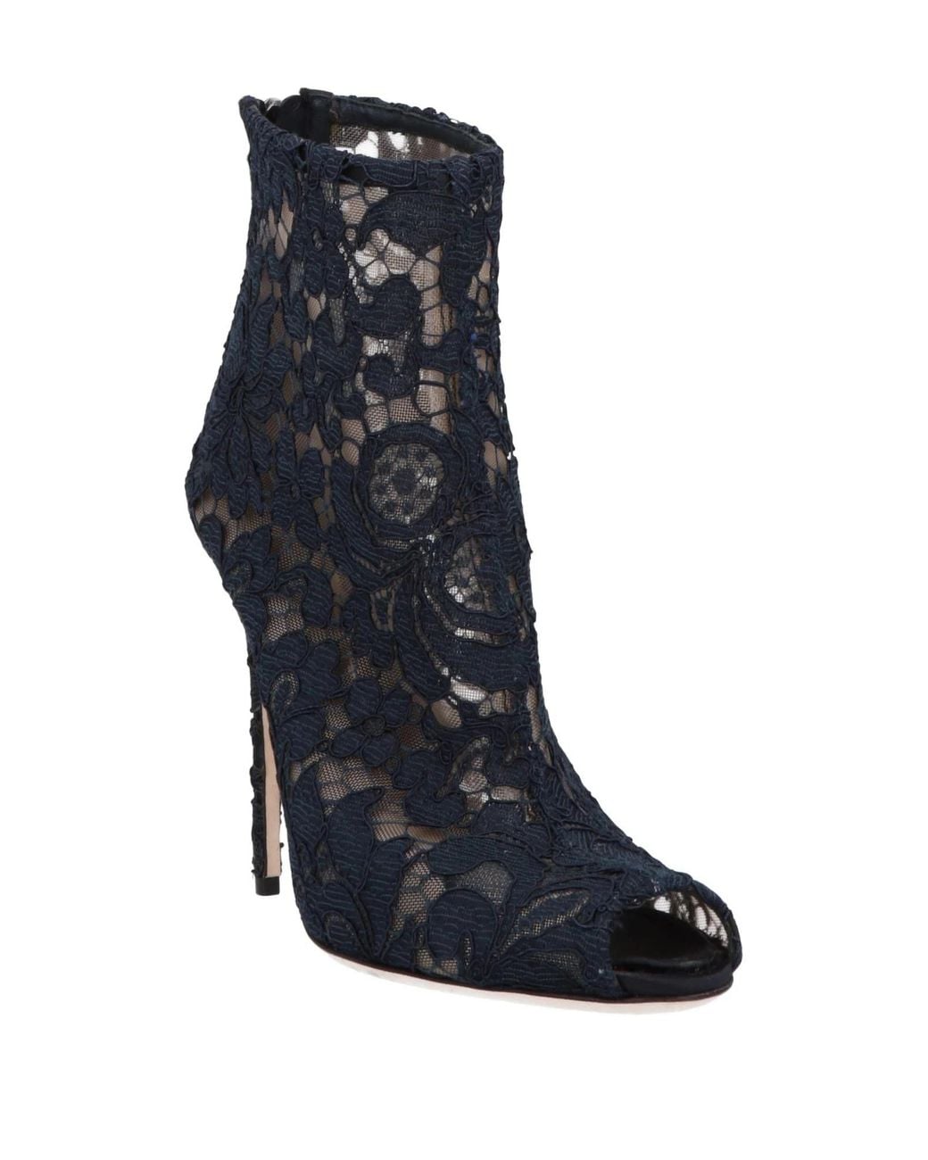 Dolce & Gabbana Black Open-Toe Ankle Boots