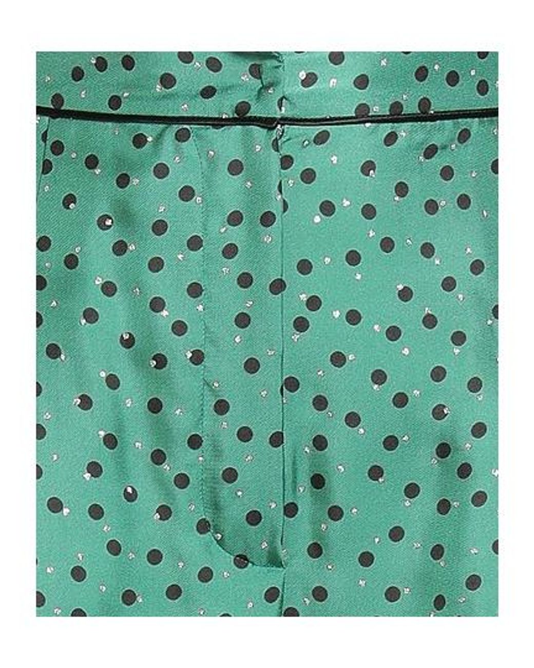 Max Mara Green Loose-Fit Polka Dot Trousers