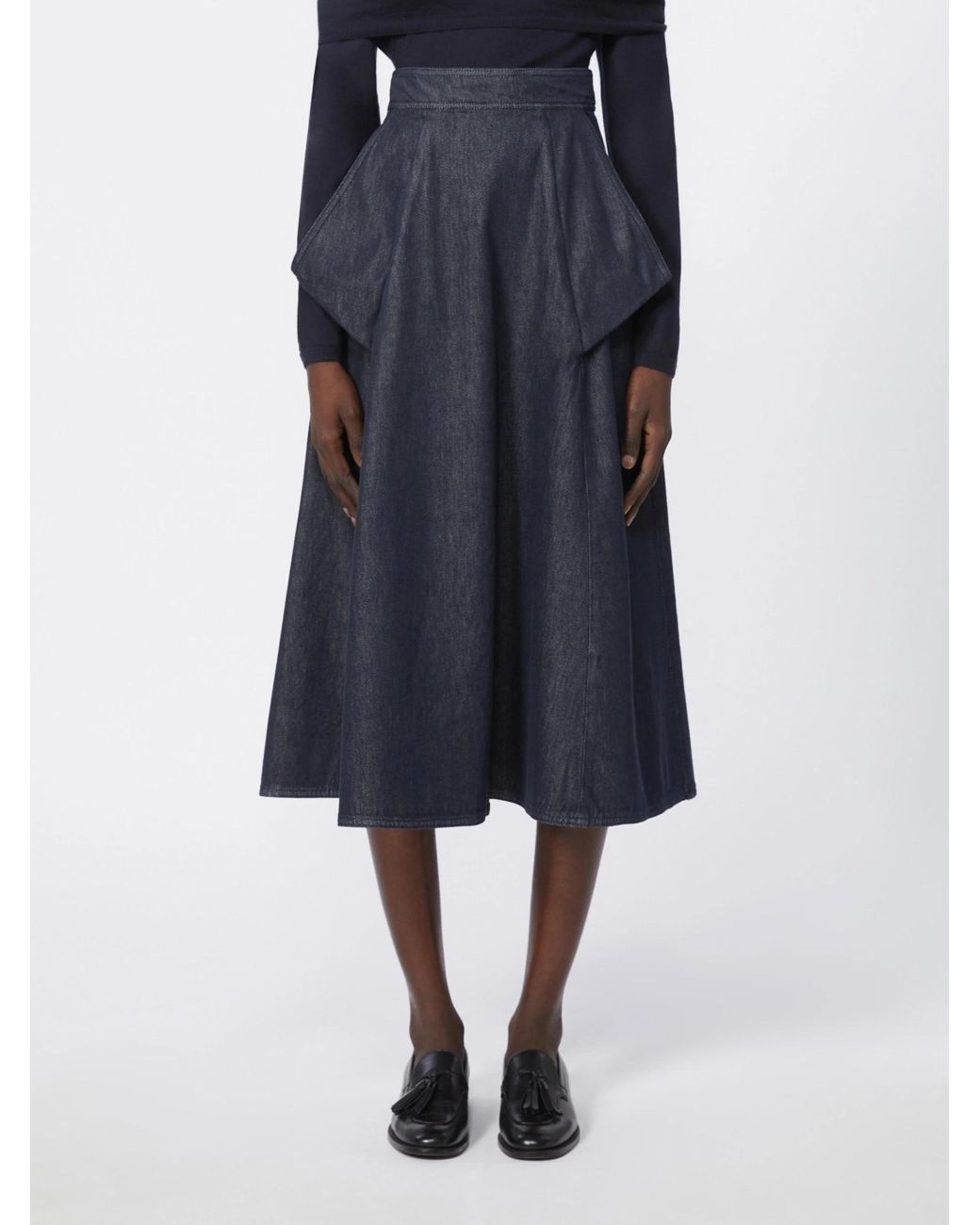 Max Mara Blue Visone Midi Skirt