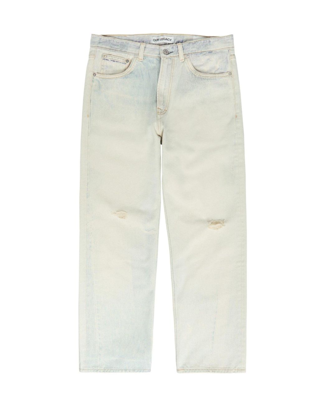 Our Legacy Natural Graduated Distressed Straight-Leg Jeans for men