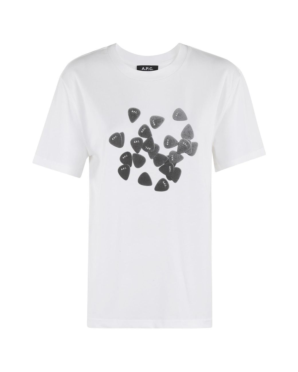 A.P.C. White Logo-Print T-Shirt