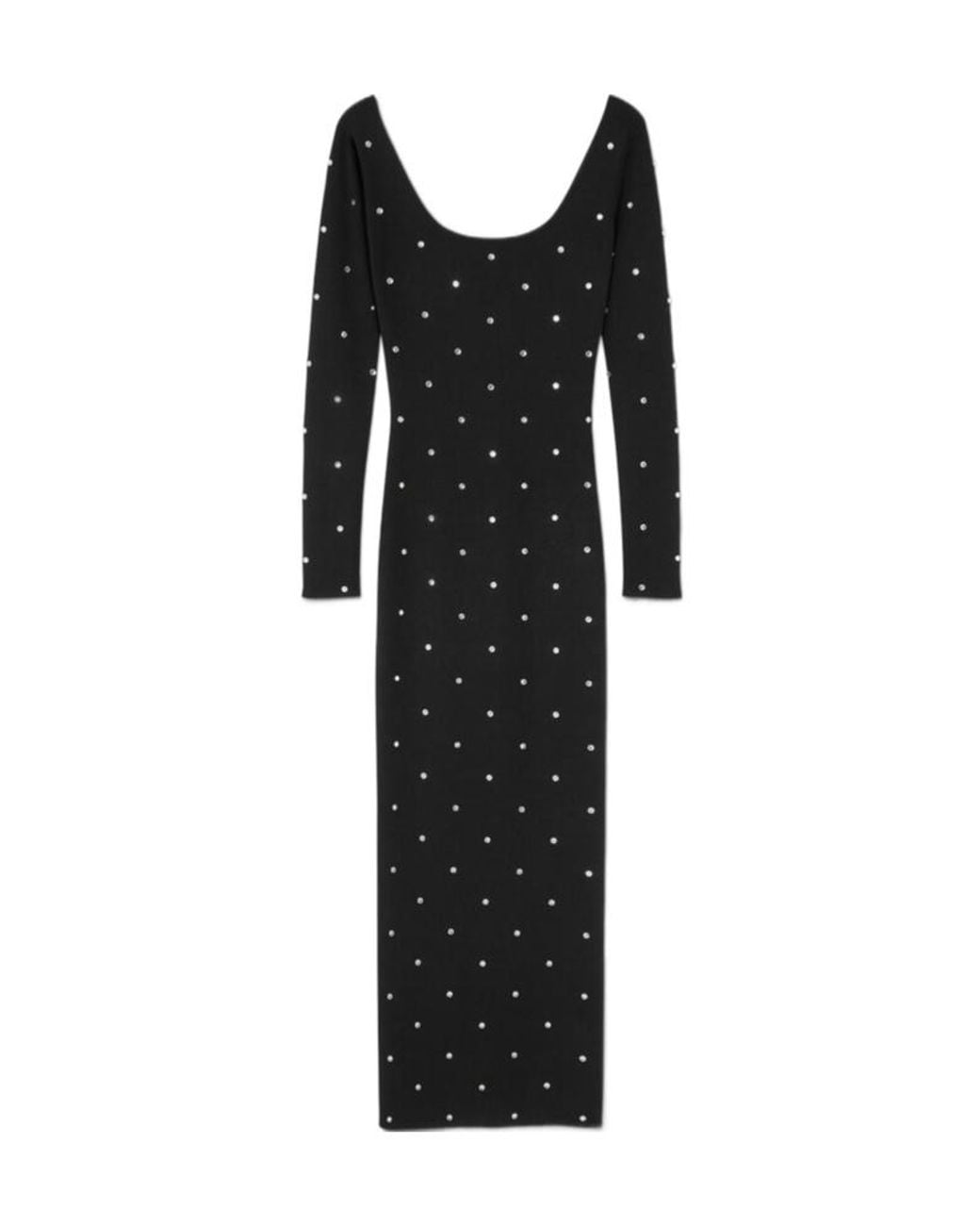 Versace Black Stud-Embellished Long-Sleeved Maxi Skirt