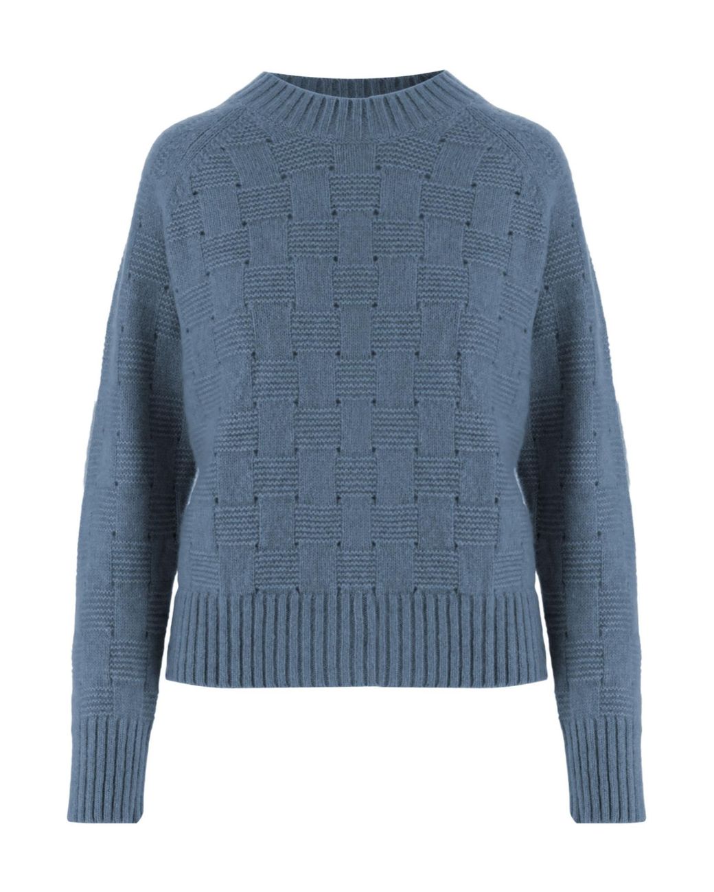 Allude Blue Basketweave Knitted Sweater