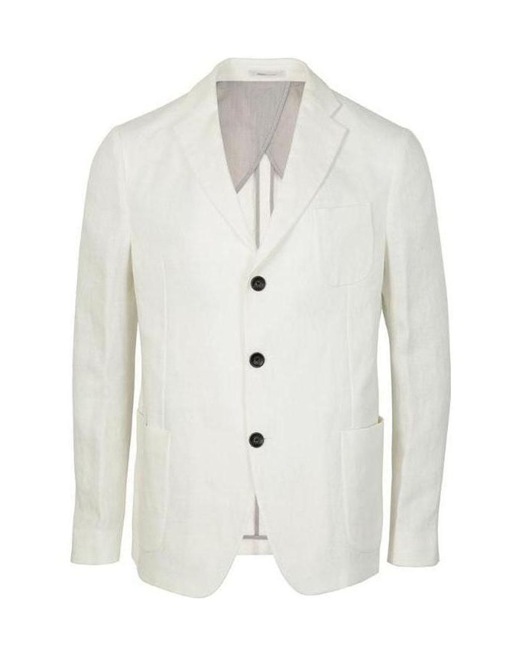 Armani Collezioni White Logo Suit Jacket for men