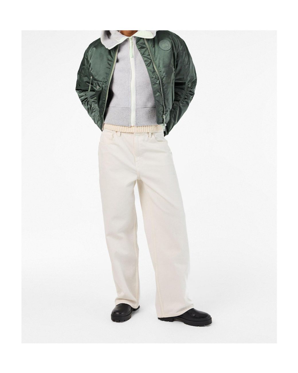 Canada Goose Green Cropped Bomber Jacket