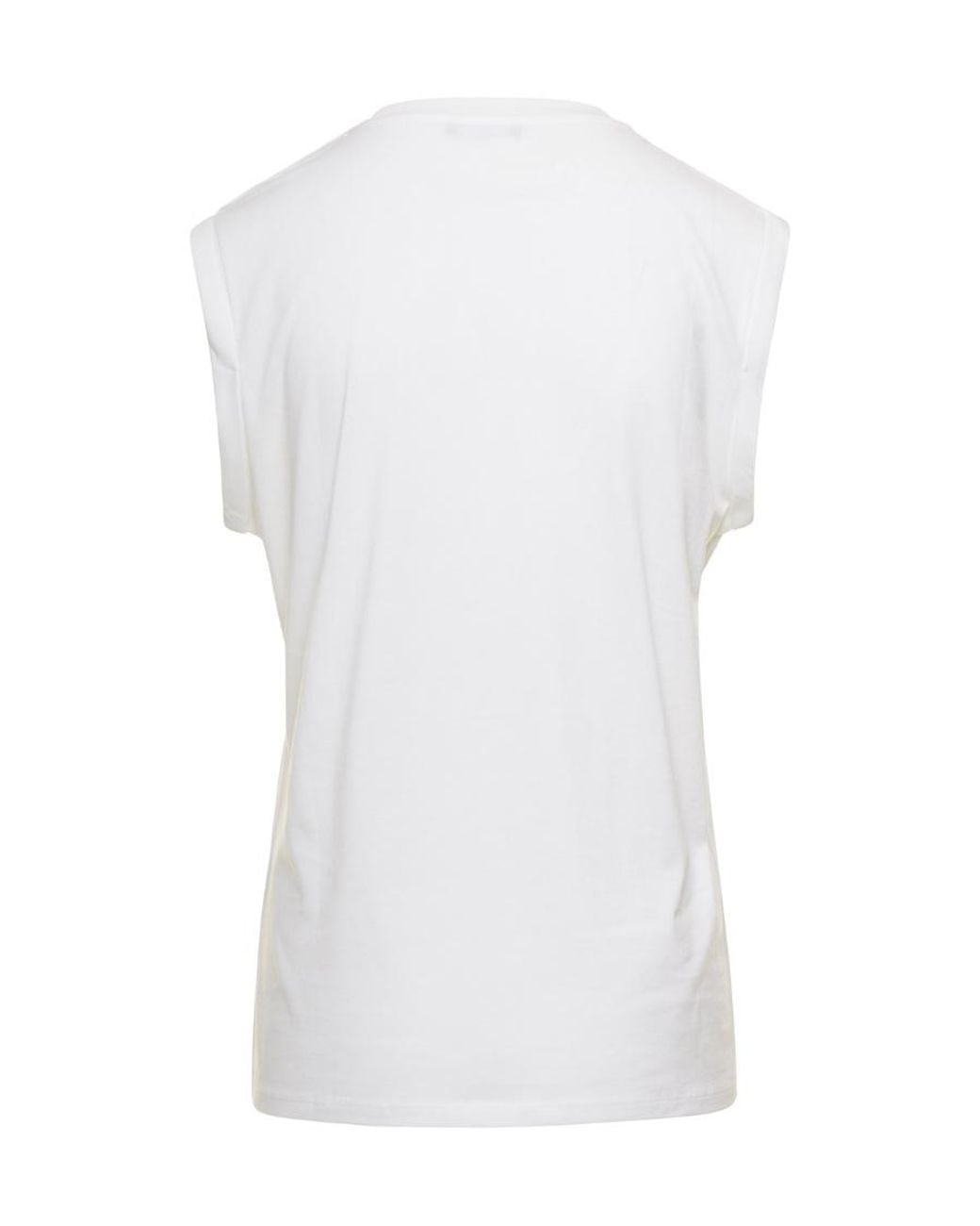 Balmain White Logo Printed Sleeveless Tank Top
