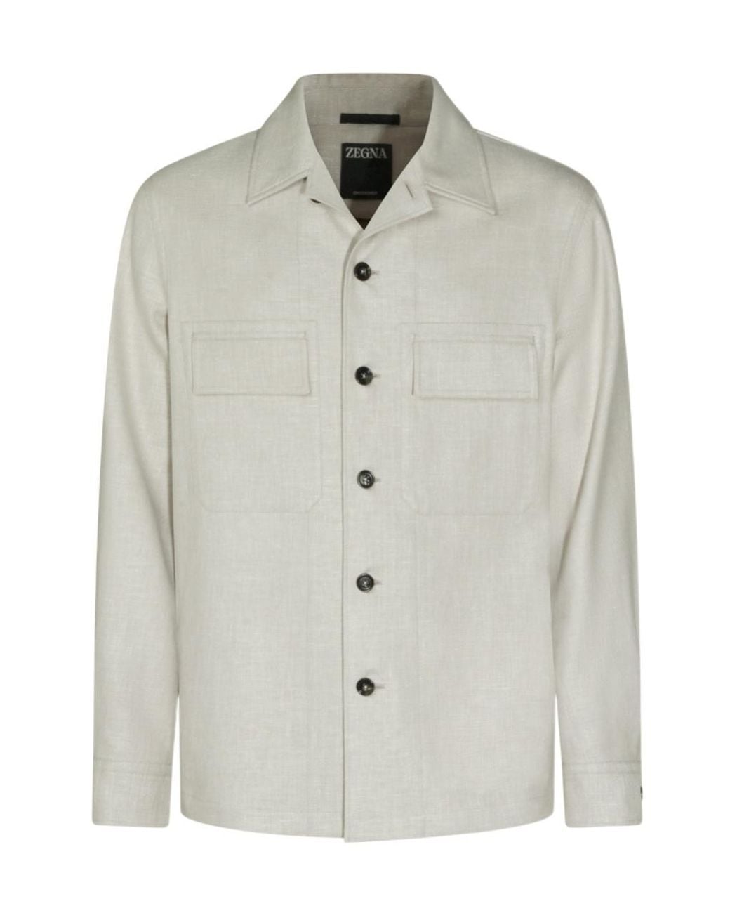 Zegna White Button-Up Overshirt for men