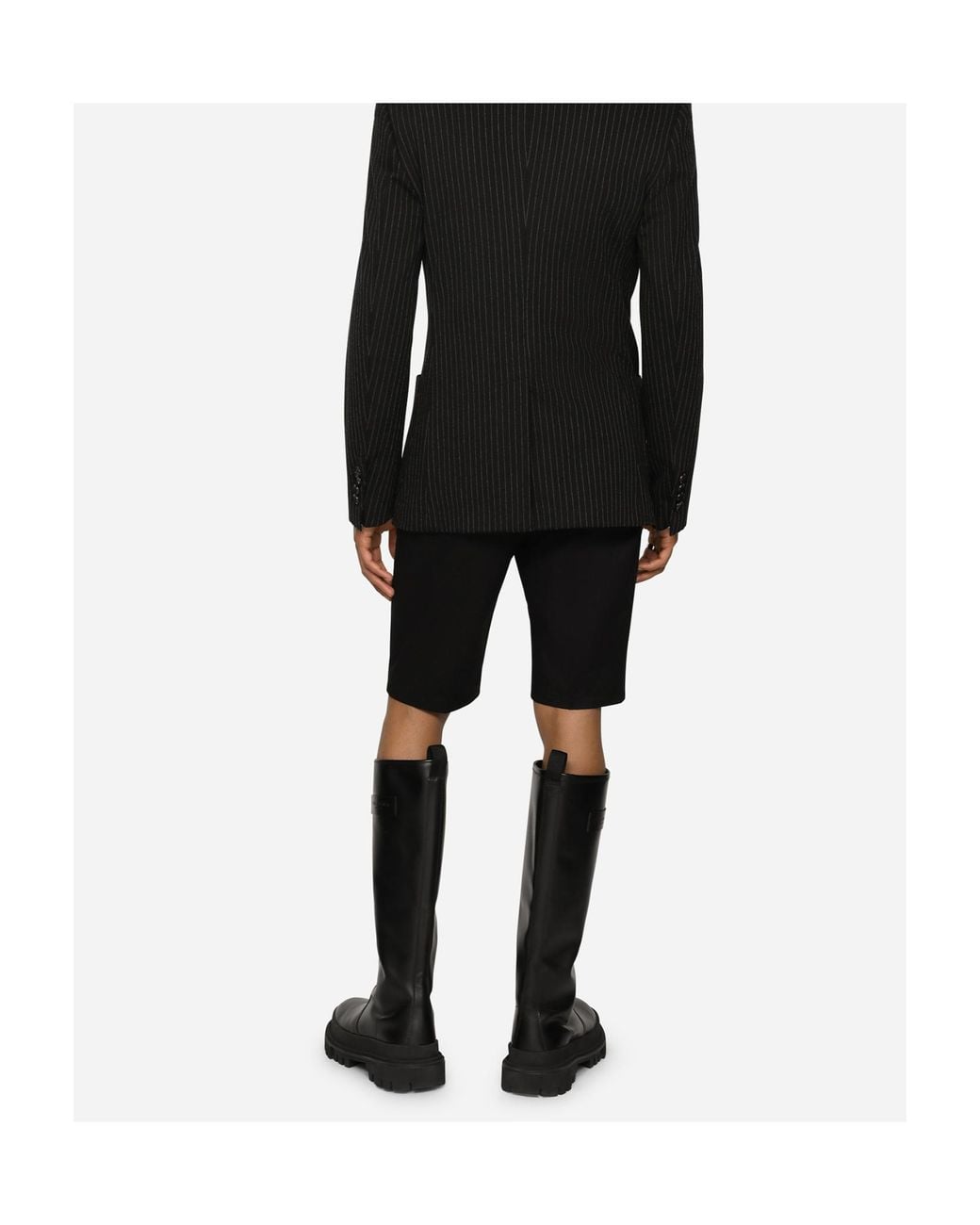 Dolce & Gabbana Black Logo-Patch Bermuda Shorts for men