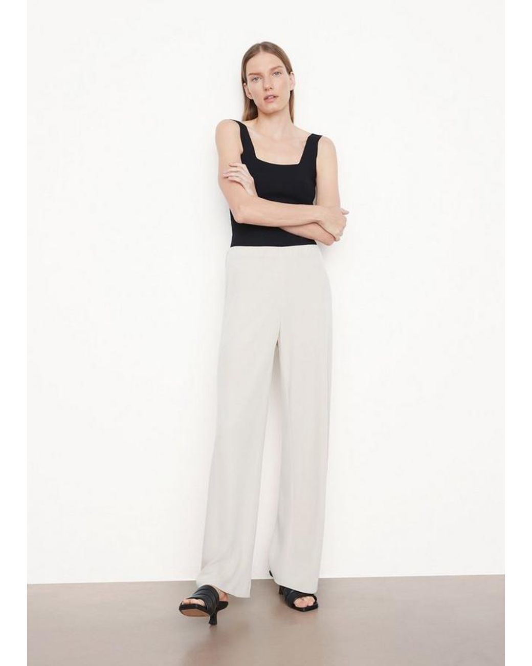 Vince Natural Tailored Wide-Leg Trousers
