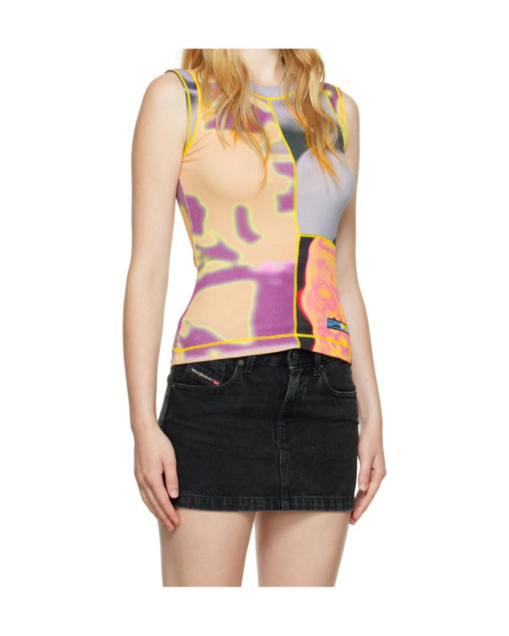 DIESEL Black Graphic-Print Tank Top