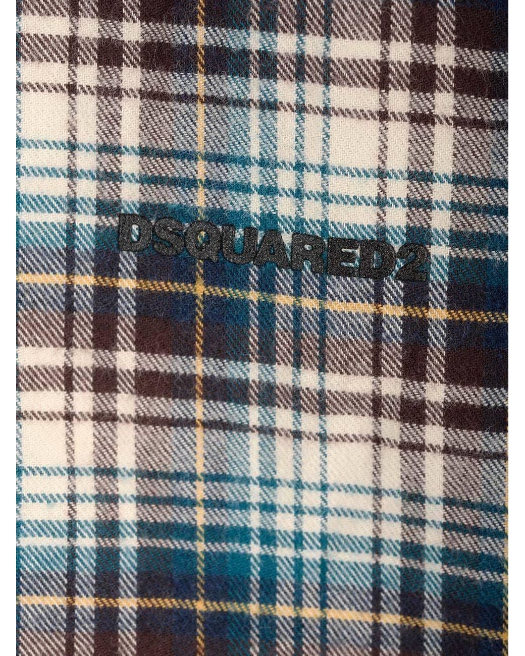 DSquared² Gray Checked Long-Sleeved Shirt for men