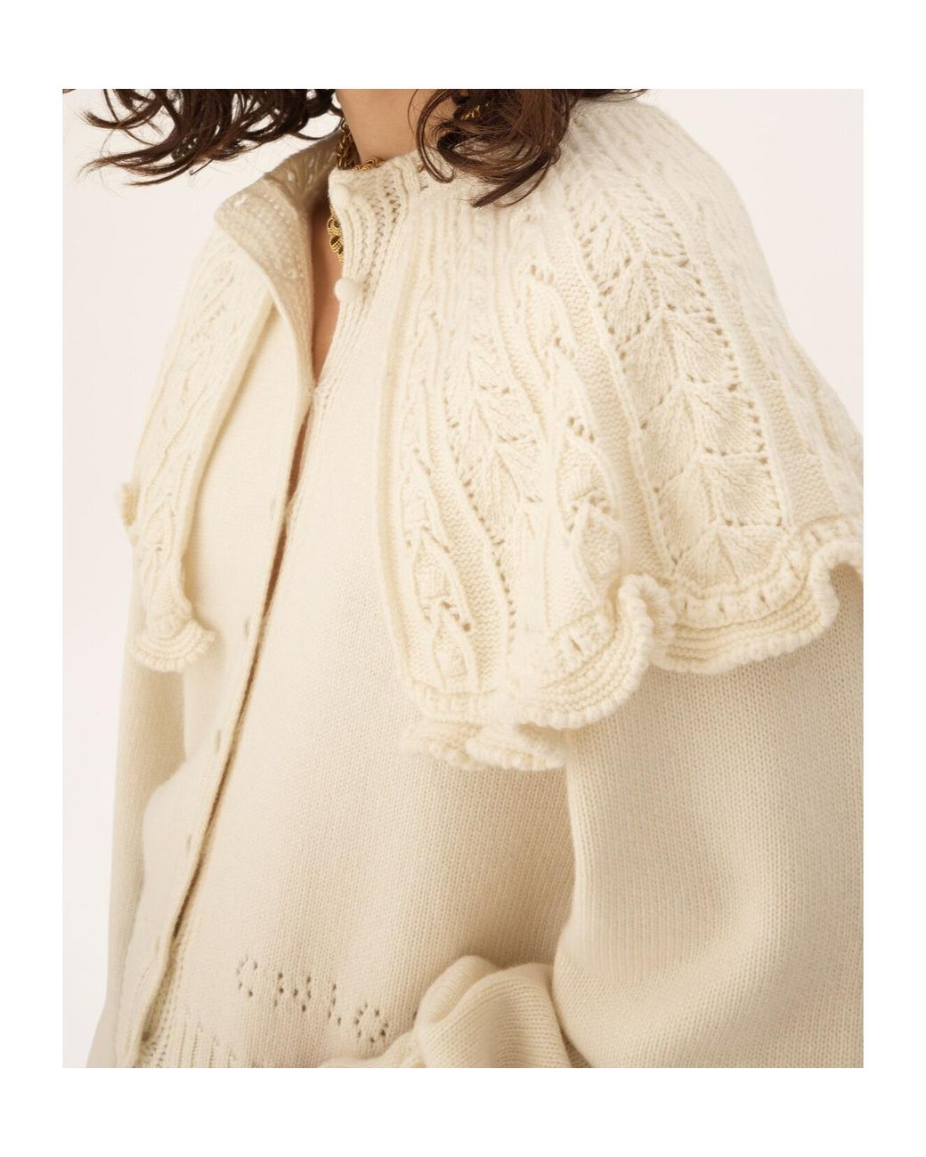 Chloé Natural Wool And Cashmere Long-Sleeved Knitwear