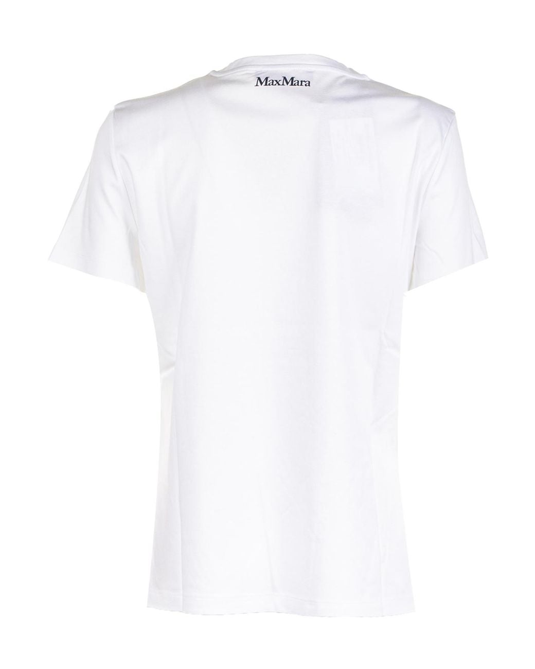 Max Mara White Ring Floral Embroidered Crewneck T-Shirt