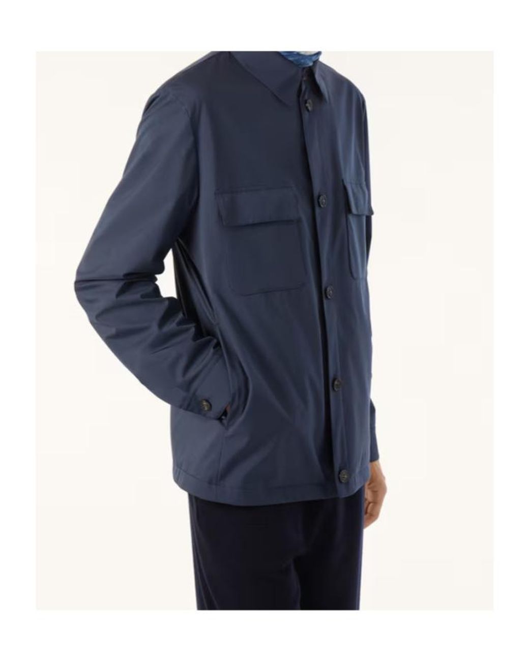 Loro Piana Blue Buttonned Pocket Jacket for men