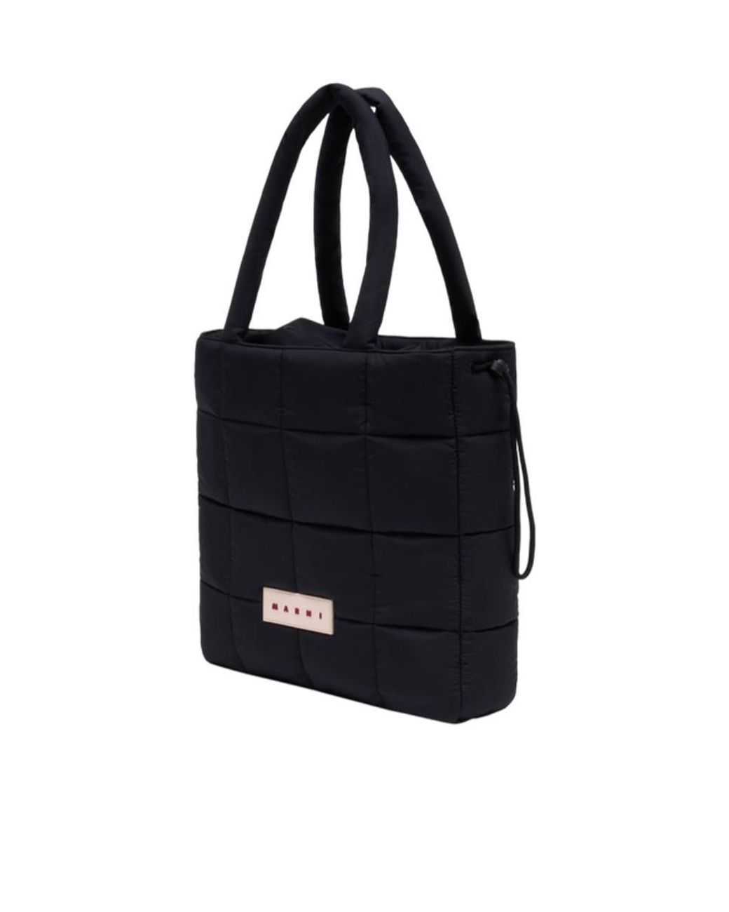 Marni Black Logo Patch Padded Top Handle Bag for men