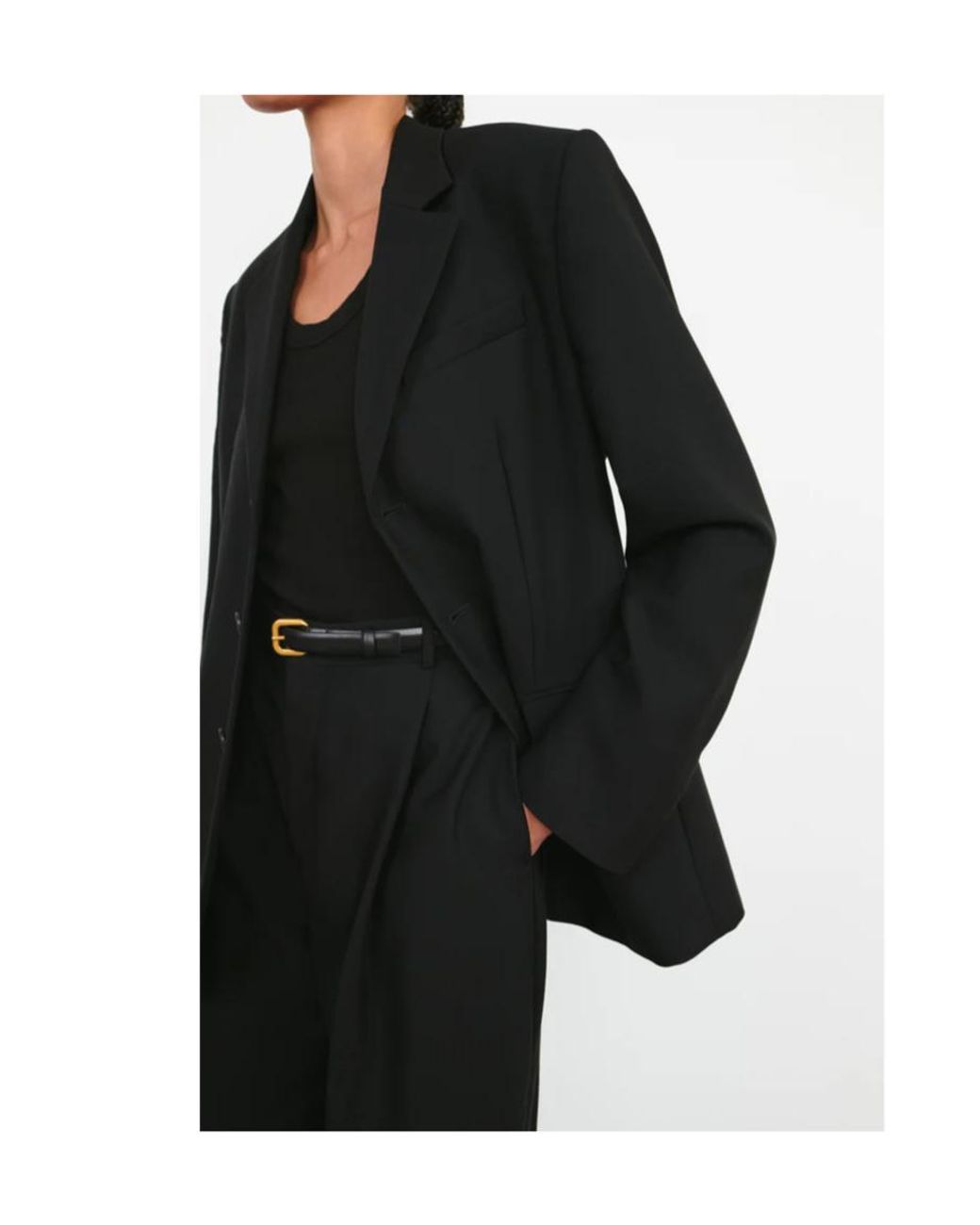 Wardrobe NYC Black Buttoned Notch-Lapel Blazer