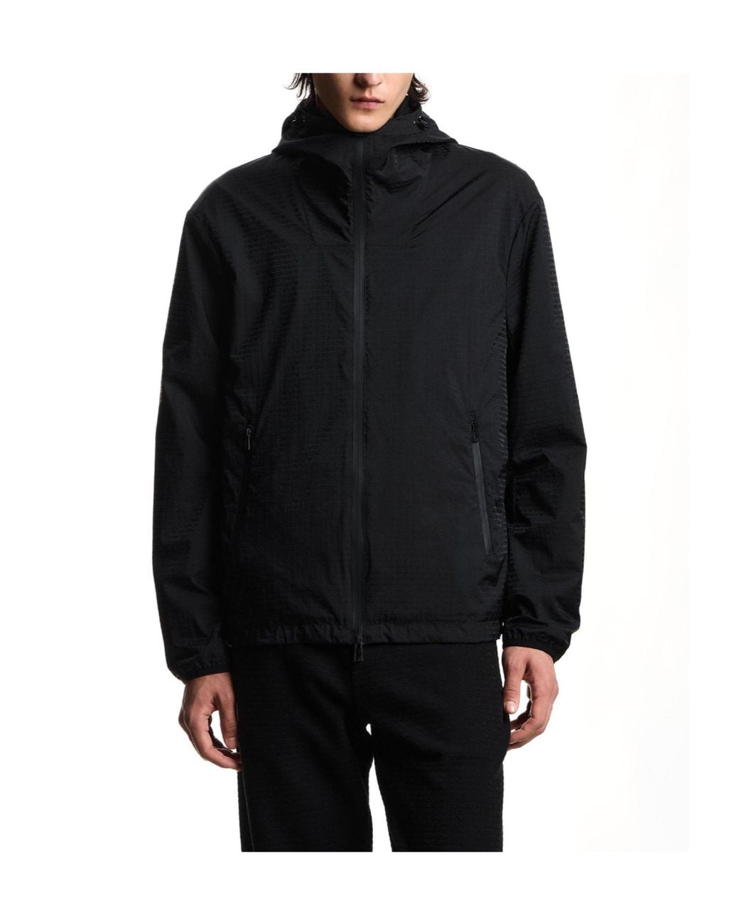 Emporio Armani Blue Hooded Jacket for men