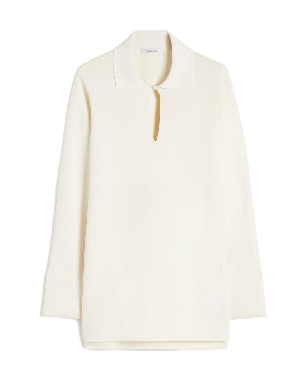 Max Mara White Long-Sleeve Polo Top