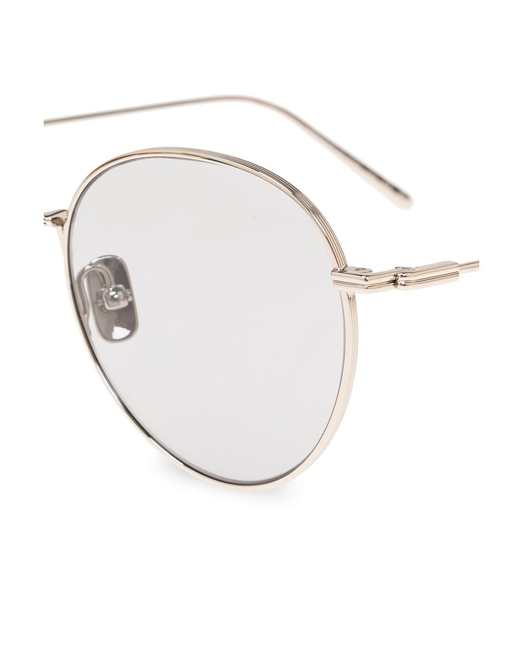 Totême White Logo-Engraved Round-Frame Sunglasses
