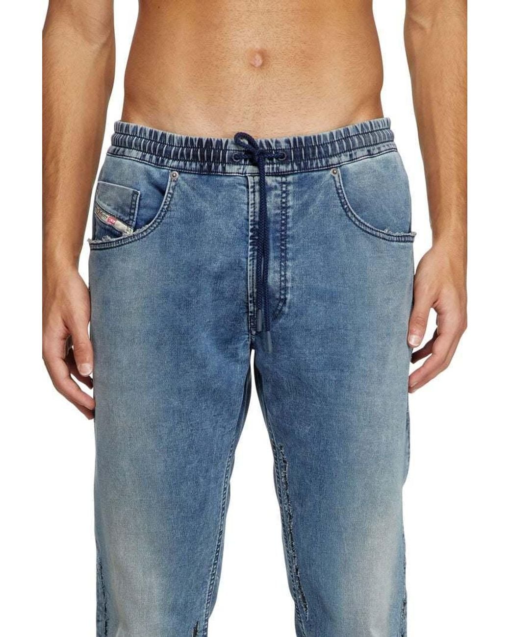 DIESEL Blue 2030-D-Krooley Drawstring Jogging Jeans for men