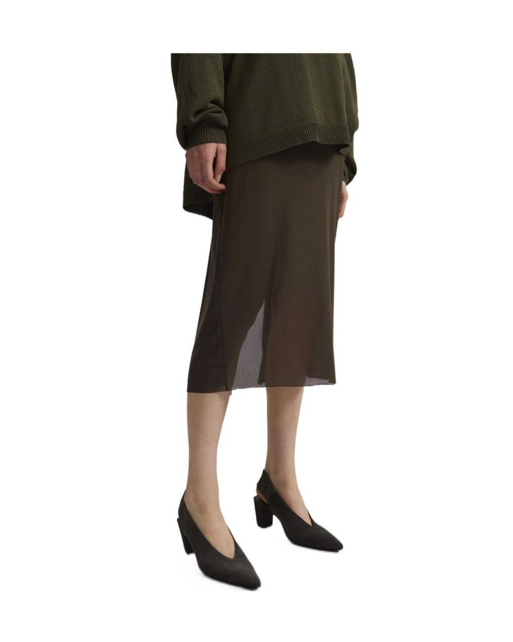 Frankie Shop Green Suva Sheer Skirt