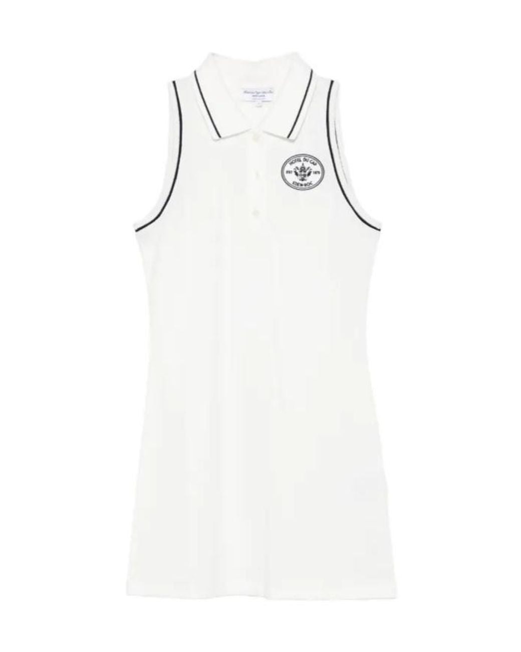 Sporty & Rich White Embroidered-Logo Polo Mini Dress