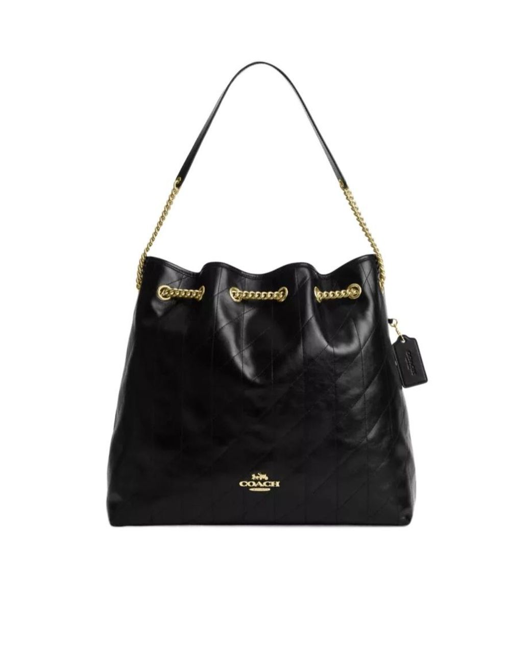 COACH Black Evelyn Large Shoulder Bag With Quilting