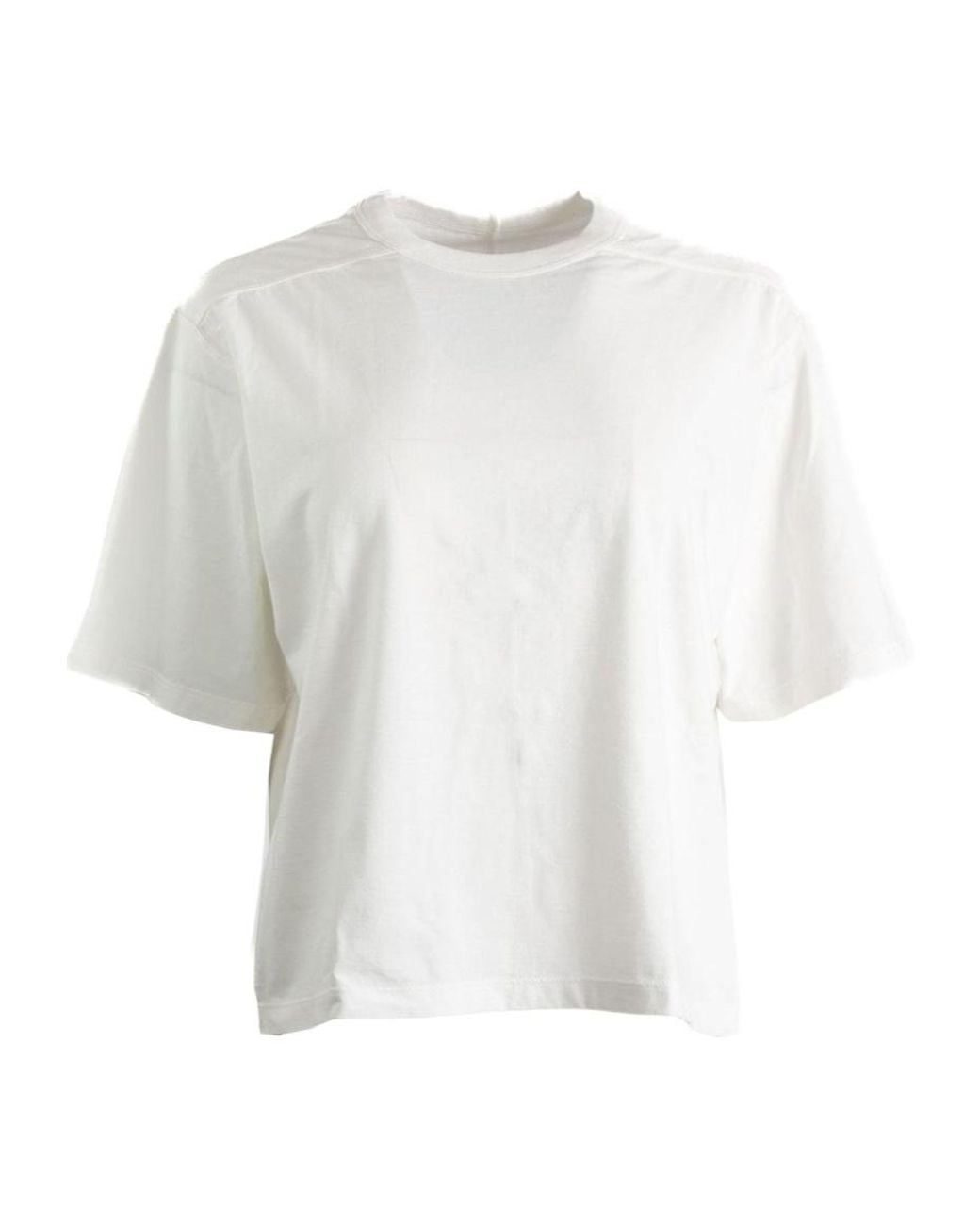 Rick Owens White Short Sleeved Crewneck T-Shirt