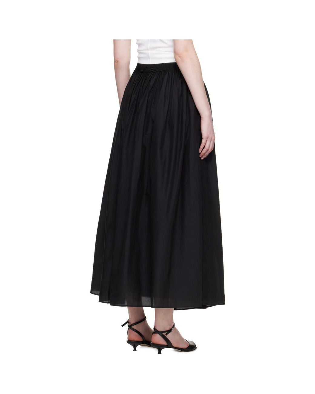 Loulou de Saison Black Naya Flared Midi Skirt