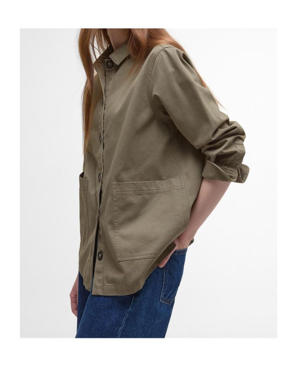 Barbour Green Lapel Long Sleeve Casual Jacket