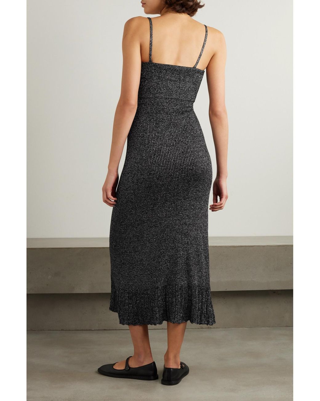 Proenza Schouler Black Lorenia Metallic Lamé Maxi Dress