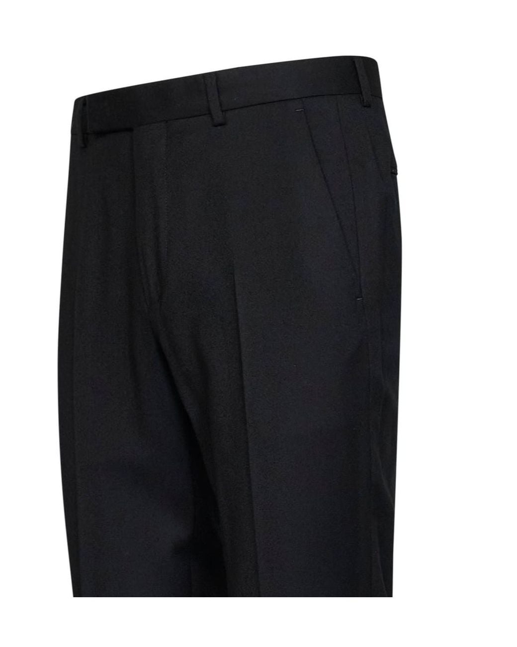 Zegna Black Tapered Tailored Pants for men