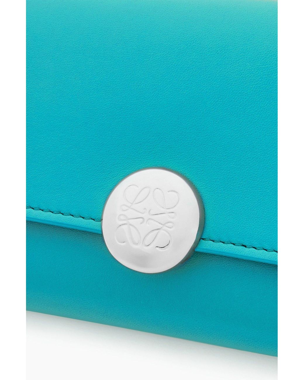 Loewe Blue Pebble Small Vertical Wallet