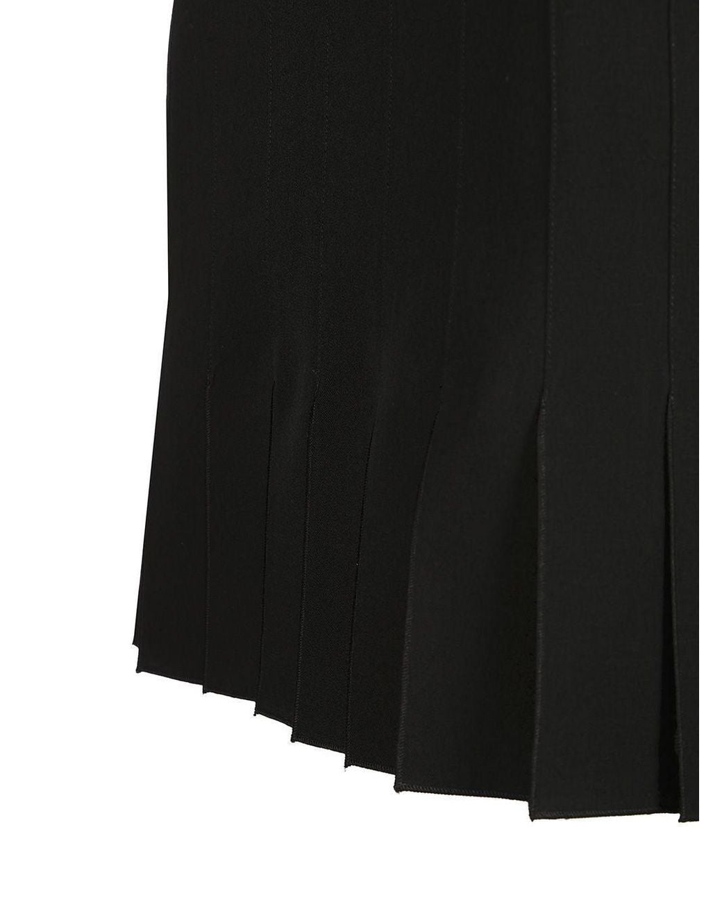 Marni Black Pleated Zipped Midi Skirt